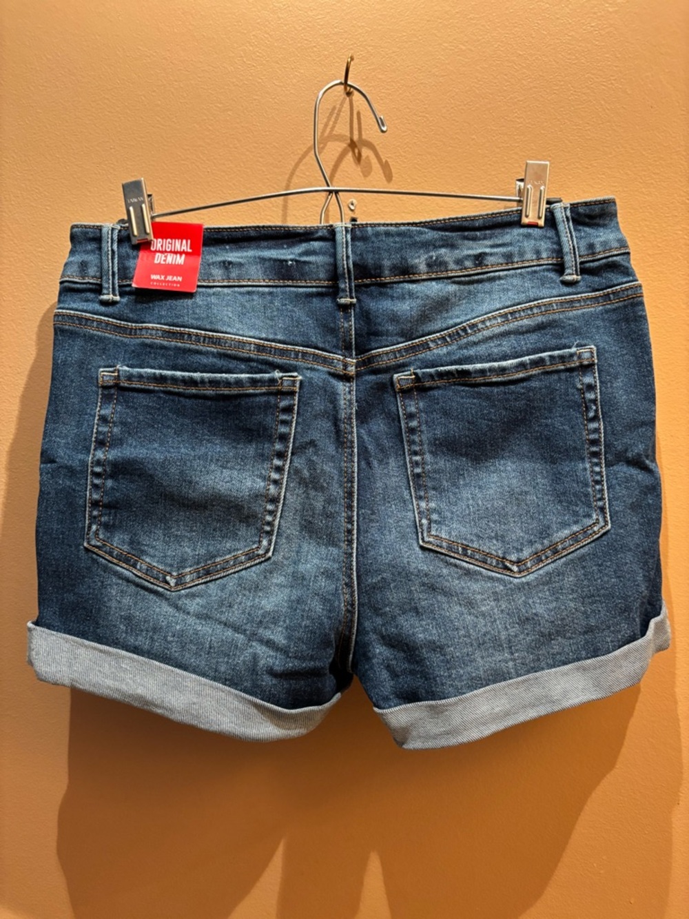 Wax Jeans Distressed Cuffed Original Denim Dark Wash Size Large NWT - Picture 4 of 6
